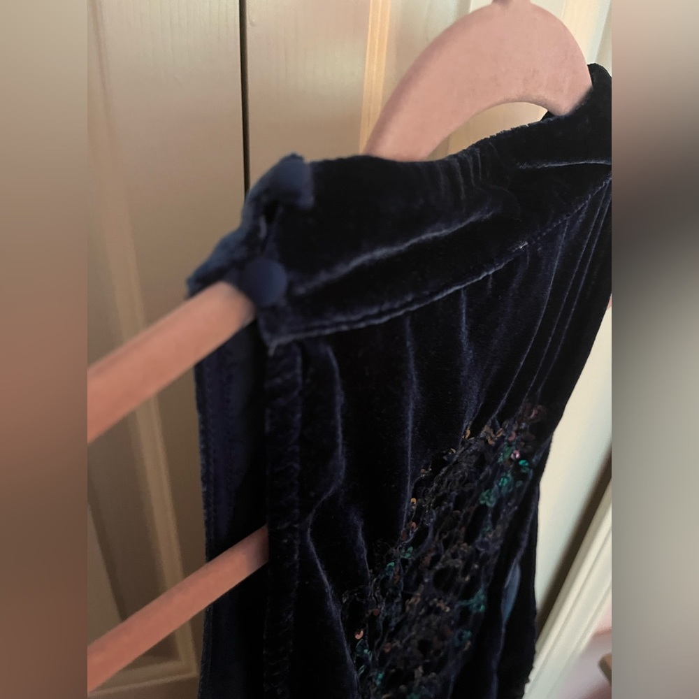 Free People Blue Velvet Sequin Swing Dress - Picture 7 of 9